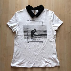 Black collar t shirt